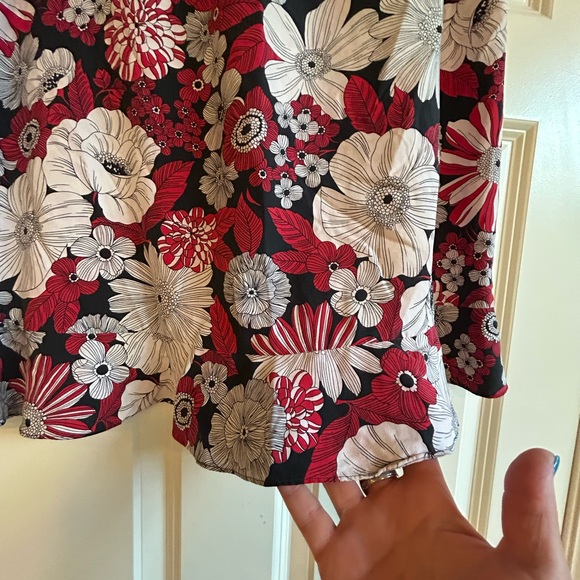 100% Silk Floral Y2K Midi A-Line Skirt Size M - Picture 4 of 8